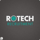 rotech recruitment logo design turqoise grey