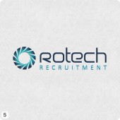 rotech recruitment logo design rotate