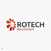 rotech recruitment logo design red grey