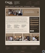 crew experience home page design number 1 with brown pattern background